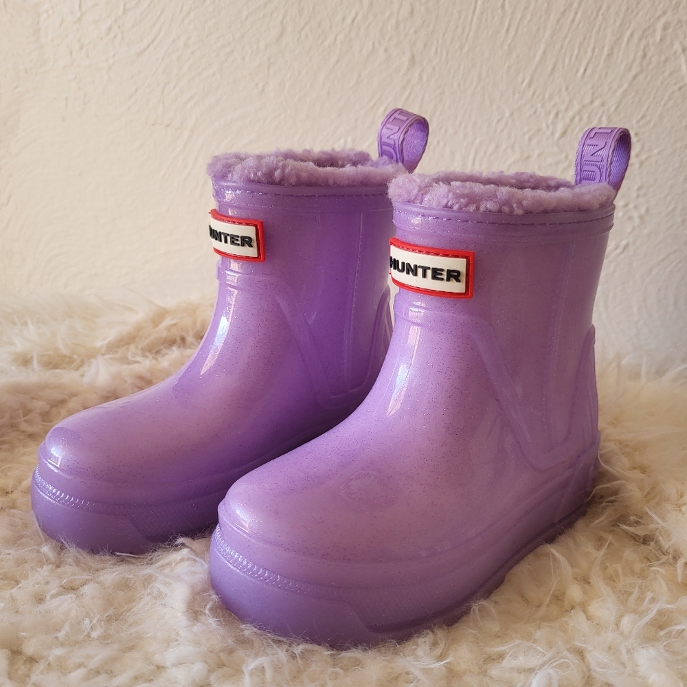 Hunter Gracey Insulated Waterproof Rain Boots, Light Purple, size 7